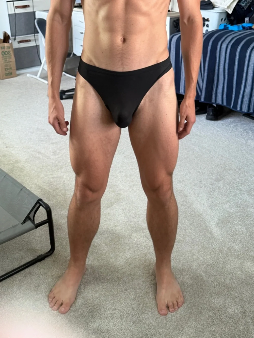 Men's Low-Rise Black Thong New Without Tags XL